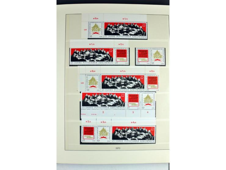 1953/90, überkomplette postfrische Zusammendruck-Sammlung, dabei auch aus Blocks und Kleinbogen ab Marx gezähnt und geschnitt