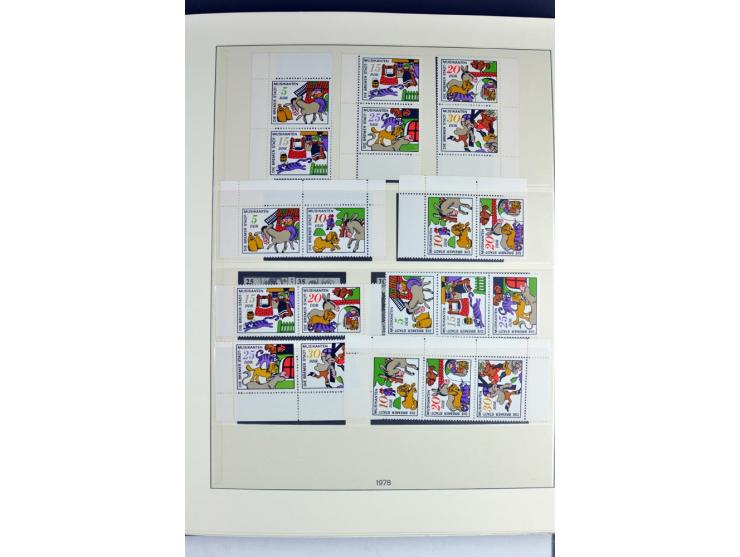 1953/90, überkomplette postfrische Zusammendruck-Sammlung, dabei auch aus Blocks und Kleinbogen ab Marx gezähnt und geschnitt