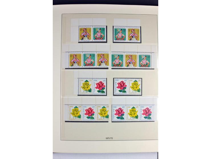 1953/90, überkomplette postfrische Zusammendruck-Sammlung, dabei auch aus Blocks und Kleinbogen ab Marx gezähnt und geschnitt