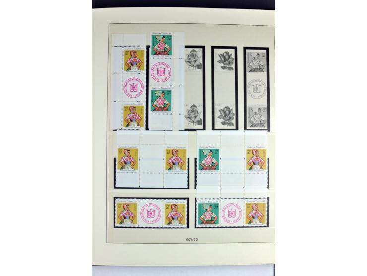 1953/90, überkomplette postfrische Zusammendruck-Sammlung, dabei auch aus Blocks und Kleinbogen ab Marx gezähnt und geschnitt