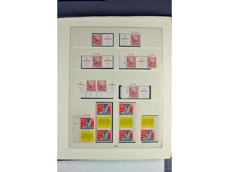 1953/90, überkomplette postfrische Zusammendruck-Sammlung, dabei auch aus Blocks und Kleinbogen ab Marx gezähnt und geschnitt