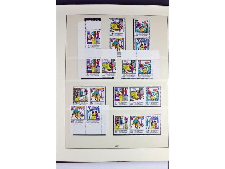 1953/90, überkomplette postfrische Zusammendruck-Sammlung, dabei auch aus Blocks und Kleinbogen ab Marx gezähnt und geschnitt
