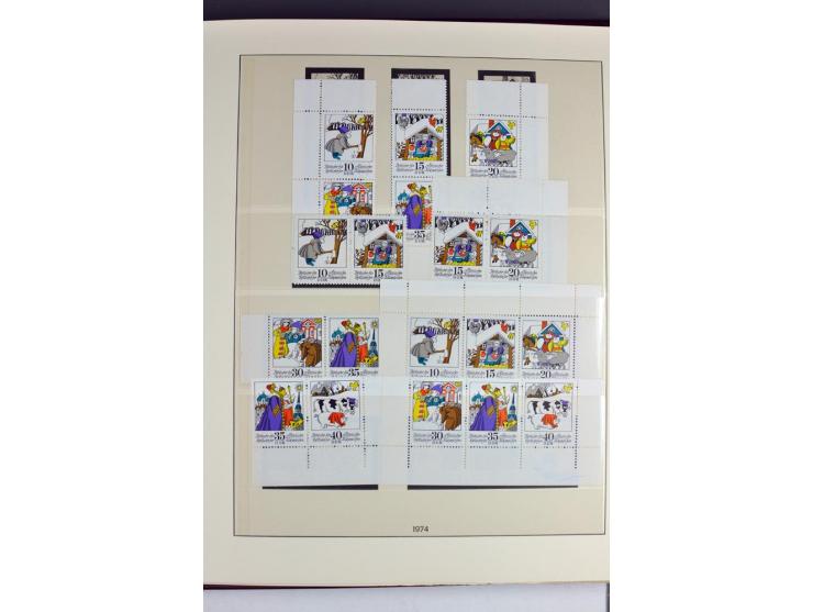 1953/90, überkomplette postfrische Zusammendruck-Sammlung, dabei auch aus Blocks und Kleinbogen ab Marx gezähnt und geschnitt