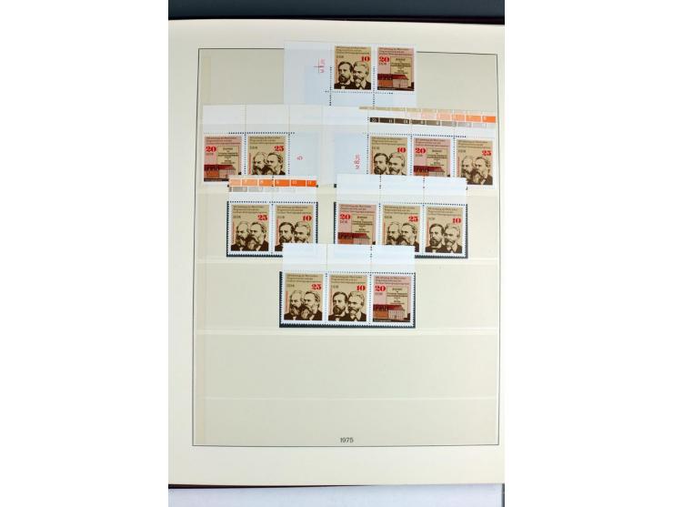 1953/90, überkomplette postfrische Zusammendruck-Sammlung, dabei auch aus Blocks und Kleinbogen ab Marx gezähnt und geschnitt