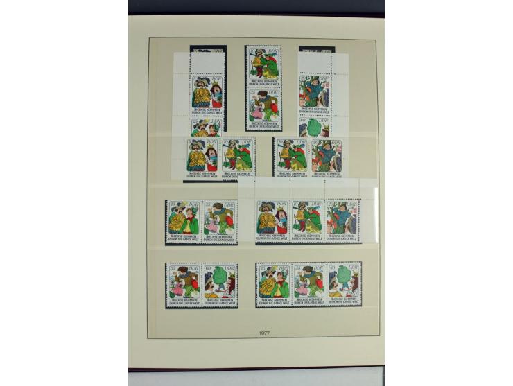 1953/90, überkomplette postfrische Zusammendruck-Sammlung, dabei auch aus Blocks und Kleinbogen ab Marx gezähnt und geschnitt