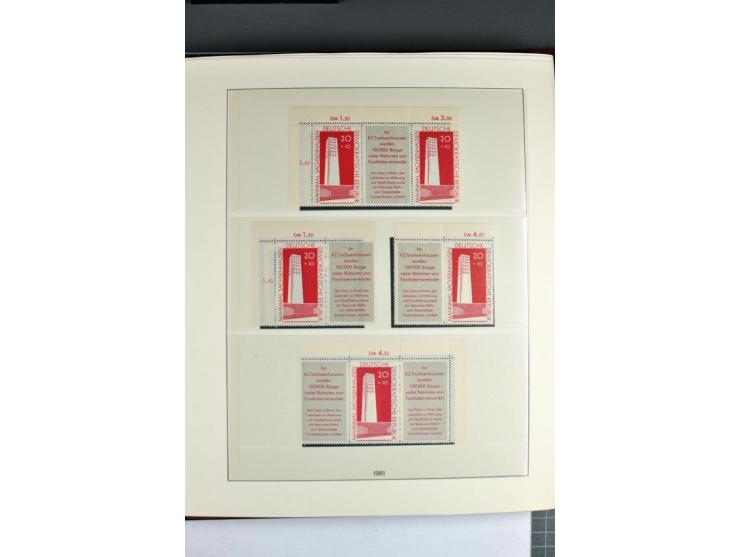 1953/90, überkomplette postfrische Zusammendruck-Sammlung, dabei auch aus Blocks und Kleinbogen ab Marx gezähnt und geschnitt