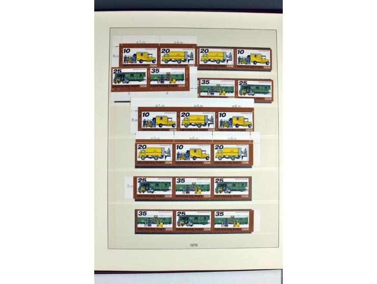 1953/90, überkomplette postfrische Zusammendruck-Sammlung, dabei auch aus Blocks und Kleinbogen ab Marx gezähnt und geschnitt