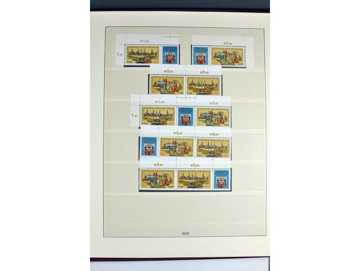 1953/90, überkomplette postfrische Zusammendruck-Sammlung, dabei auch aus Blocks und Kleinbogen ab Marx gezähnt und geschnitt