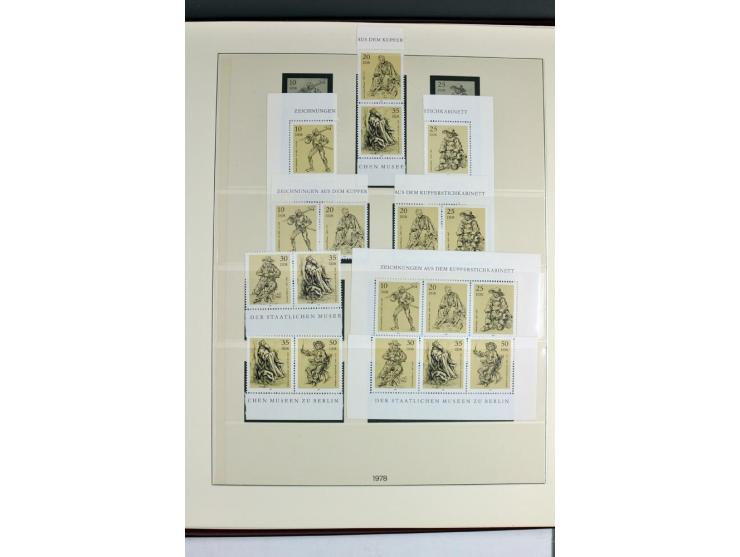 1953/90, überkomplette postfrische Zusammendruck-Sammlung, dabei auch aus Blocks und Kleinbogen ab Marx gezähnt und geschnitt