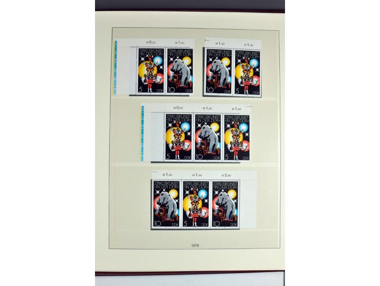 1953/90, überkomplette postfrische Zusammendruck-Sammlung, dabei auch aus Blocks und Kleinbogen ab Marx gezähnt und geschnitt