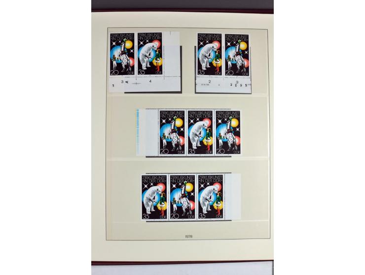 1953/90, überkomplette postfrische Zusammendruck-Sammlung, dabei auch aus Blocks und Kleinbogen ab Marx gezähnt und geschnitt