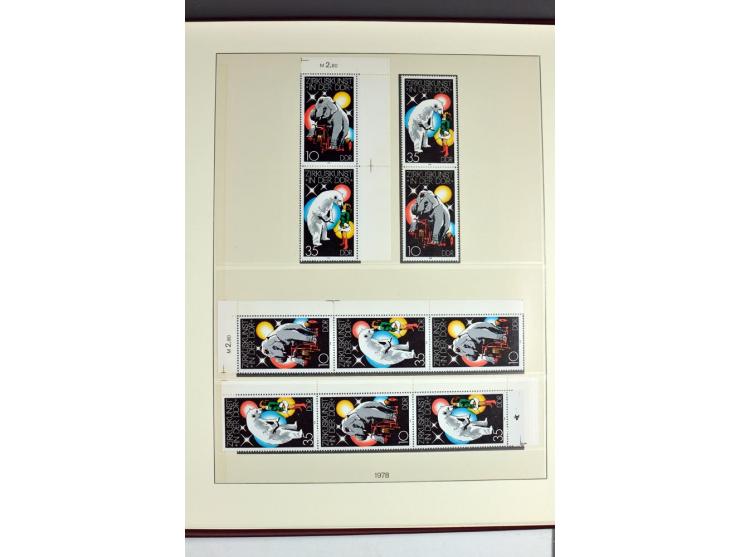 1953/90, überkomplette postfrische Zusammendruck-Sammlung, dabei auch aus Blocks und Kleinbogen ab Marx gezähnt und geschnitt