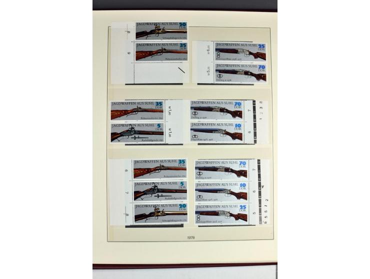 1953/90, überkomplette postfrische Zusammendruck-Sammlung, dabei auch aus Blocks und Kleinbogen ab Marx gezähnt und geschnitt
