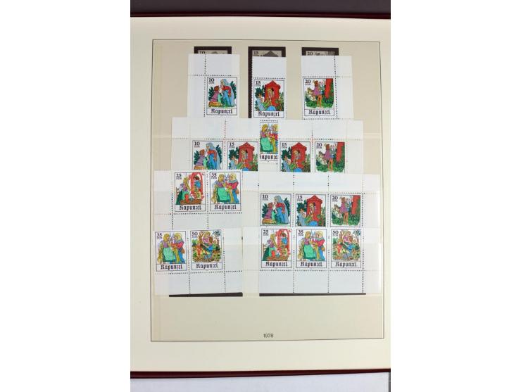 1953/90, überkomplette postfrische Zusammendruck-Sammlung, dabei auch aus Blocks und Kleinbogen ab Marx gezähnt und geschnitt