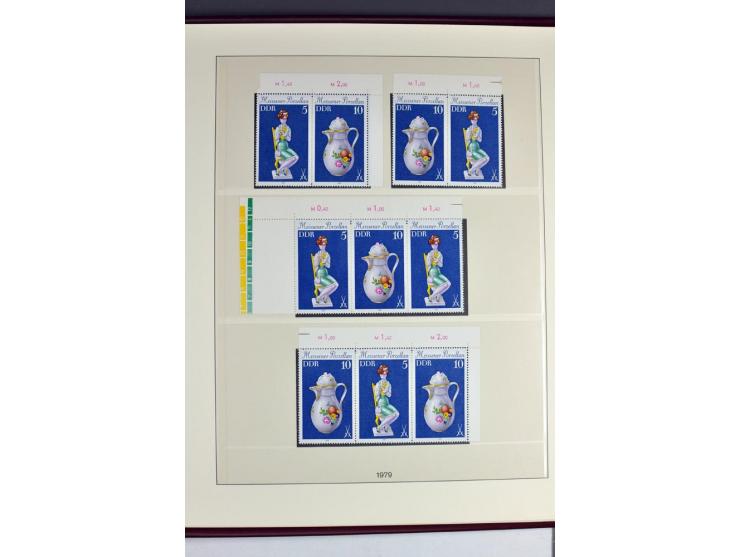 1953/90, überkomplette postfrische Zusammendruck-Sammlung, dabei auch aus Blocks und Kleinbogen ab Marx gezähnt und geschnitt