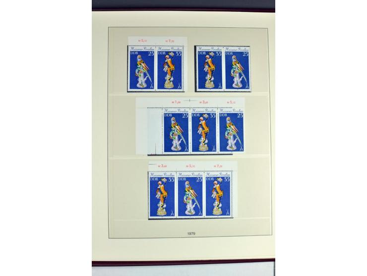 1953/90, überkomplette postfrische Zusammendruck-Sammlung, dabei auch aus Blocks und Kleinbogen ab Marx gezähnt und geschnitt