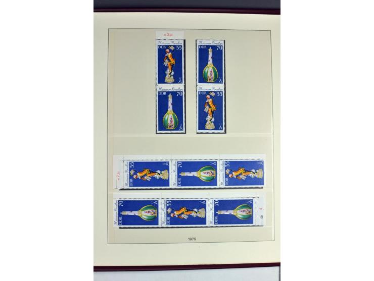 1953/90, überkomplette postfrische Zusammendruck-Sammlung, dabei auch aus Blocks und Kleinbogen ab Marx gezähnt und geschnitt