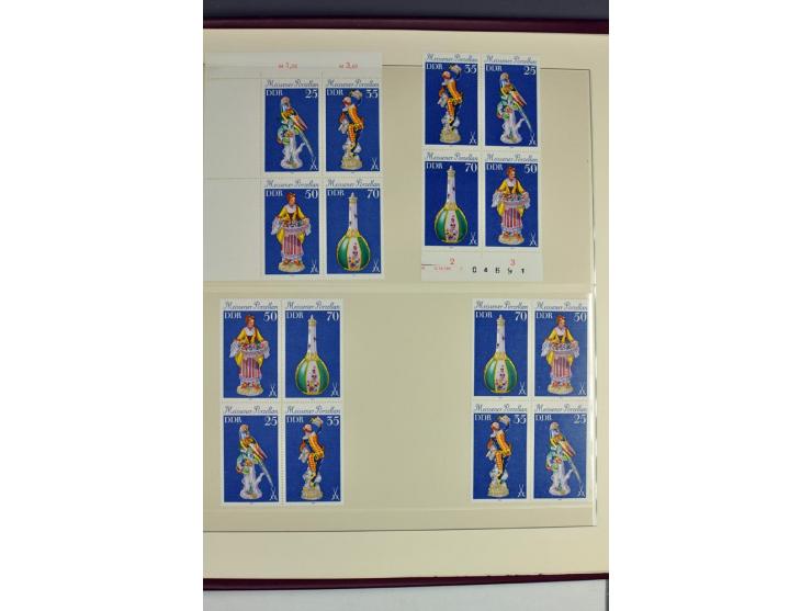 1953/90, überkomplette postfrische Zusammendruck-Sammlung, dabei auch aus Blocks und Kleinbogen ab Marx gezähnt und geschnitt