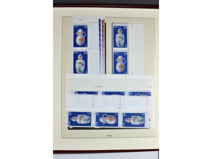 1953/90, überkomplette postfrische Zusammendruck-Sammlung, dabei auch aus Blocks und Kleinbogen ab Marx gezähnt und geschnitt