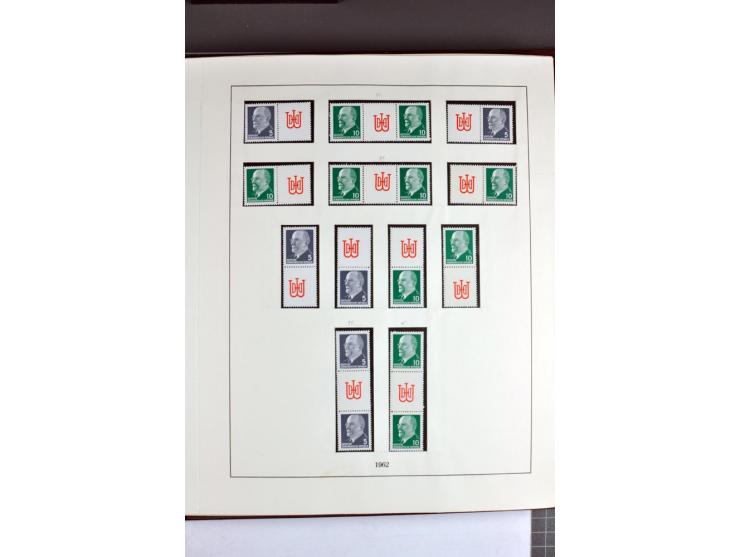 1953/90, überkomplette postfrische Zusammendruck-Sammlung, dabei auch aus Blocks und Kleinbogen ab Marx gezähnt und geschnitt