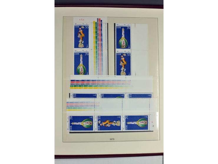 1953/90, überkomplette postfrische Zusammendruck-Sammlung, dabei auch aus Blocks und Kleinbogen ab Marx gezähnt und geschnitt