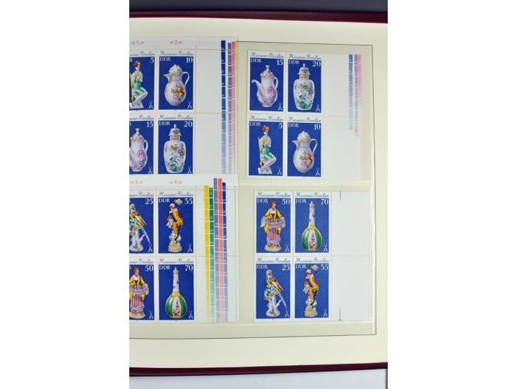 1953/90, überkomplette postfrische Zusammendruck-Sammlung, dabei auch aus Blocks und Kleinbogen ab Marx gezähnt und geschnitt