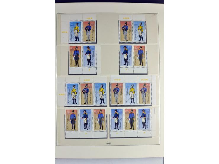 1953/90, überkomplette postfrische Zusammendruck-Sammlung, dabei auch aus Blocks und Kleinbogen ab Marx gezähnt und geschnitt