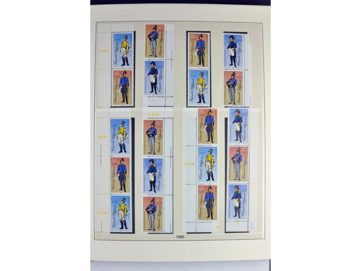 1953/90, überkomplette postfrische Zusammendruck-Sammlung, dabei auch aus Blocks und Kleinbogen ab Marx gezähnt und geschnitt