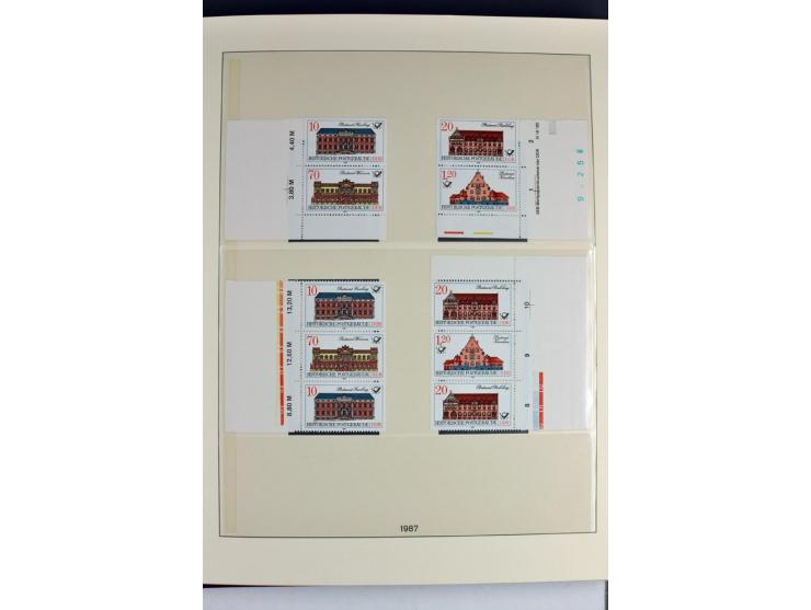 1953/90, überkomplette postfrische Zusammendruck-Sammlung, dabei auch aus Blocks und Kleinbogen ab Marx gezähnt und geschnitt