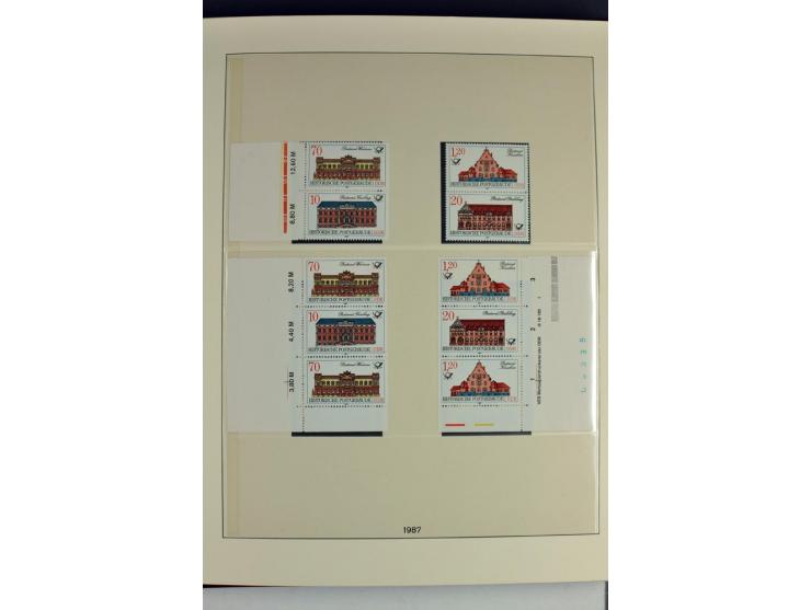 1953/90, überkomplette postfrische Zusammendruck-Sammlung, dabei auch aus Blocks und Kleinbogen ab Marx gezähnt und geschnitt
