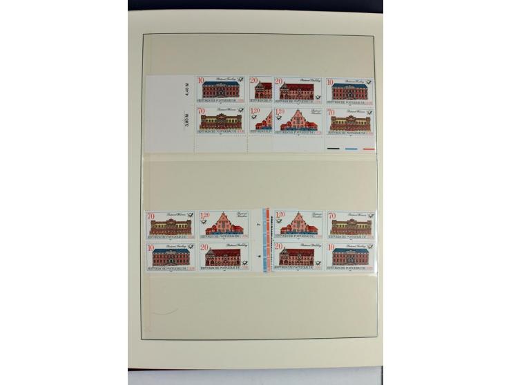 1953/90, überkomplette postfrische Zusammendruck-Sammlung, dabei auch aus Blocks und Kleinbogen ab Marx gezähnt und geschnitt