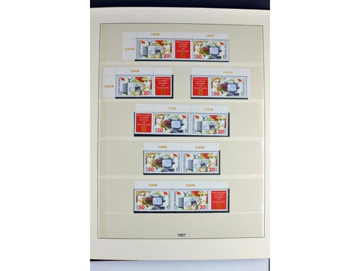 1953/90, überkomplette postfrische Zusammendruck-Sammlung, dabei auch aus Blocks und Kleinbogen ab Marx gezähnt und geschnitt