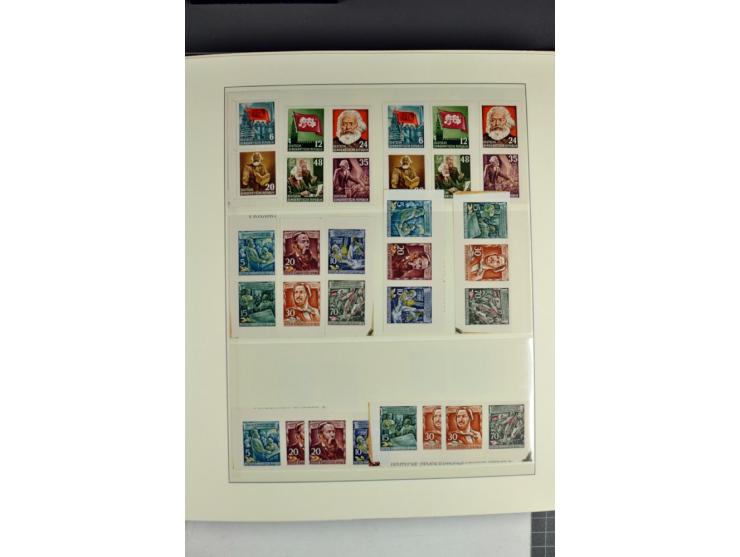 1953/90, überkomplette postfrische Zusammendruck-Sammlung, dabei auch aus Blocks und Kleinbogen ab Marx gezähnt und geschnitt