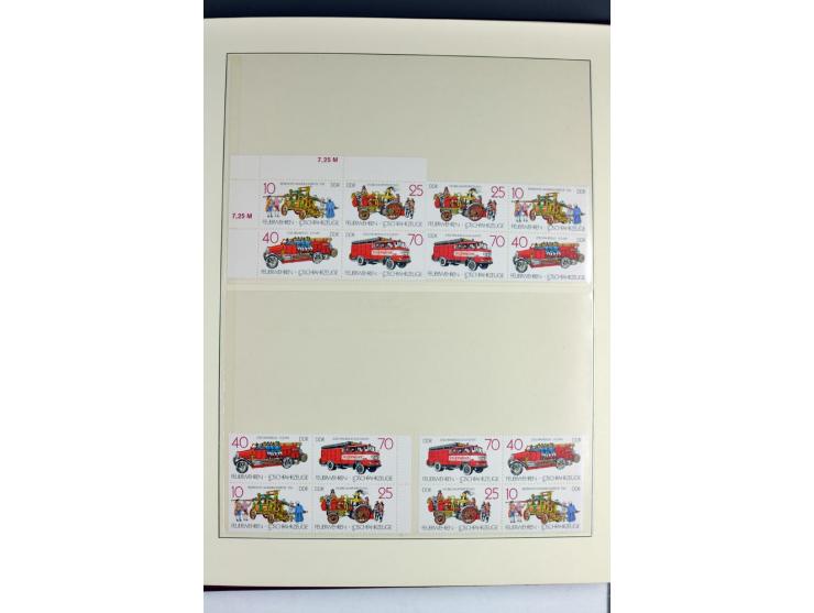 1953/90, überkomplette postfrische Zusammendruck-Sammlung, dabei auch aus Blocks und Kleinbogen ab Marx gezähnt und geschnitt