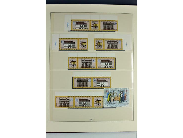 1953/90, überkomplette postfrische Zusammendruck-Sammlung, dabei auch aus Blocks und Kleinbogen ab Marx gezähnt und geschnitt