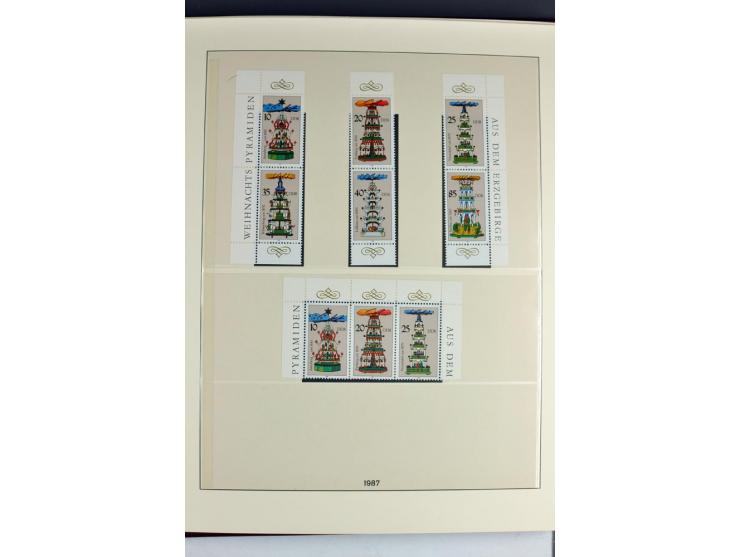 1953/90, überkomplette postfrische Zusammendruck-Sammlung, dabei auch aus Blocks und Kleinbogen ab Marx gezähnt und geschnitt