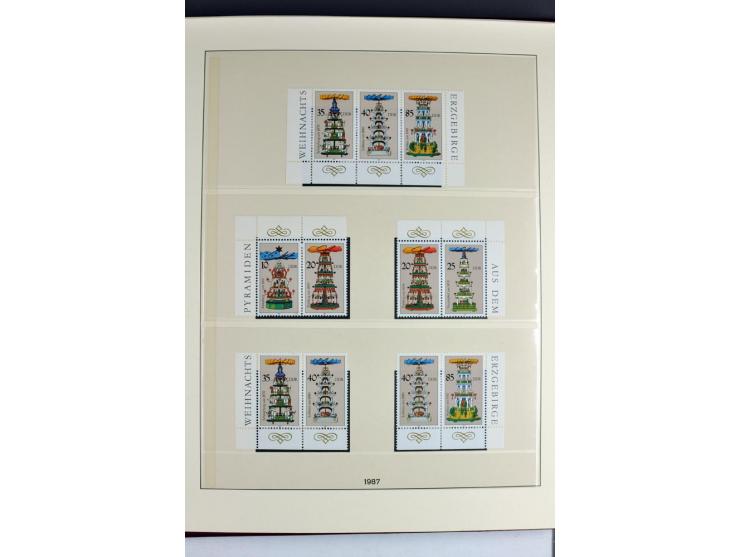 1953/90, überkomplette postfrische Zusammendruck-Sammlung, dabei auch aus Blocks und Kleinbogen ab Marx gezähnt und geschnitt