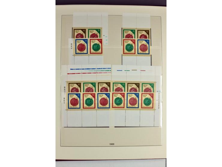 1953/90, überkomplette postfrische Zusammendruck-Sammlung, dabei auch aus Blocks und Kleinbogen ab Marx gezähnt und geschnitt