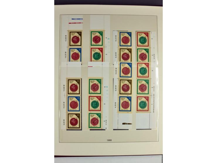 1953/90, überkomplette postfrische Zusammendruck-Sammlung, dabei auch aus Blocks und Kleinbogen ab Marx gezähnt und geschnitt