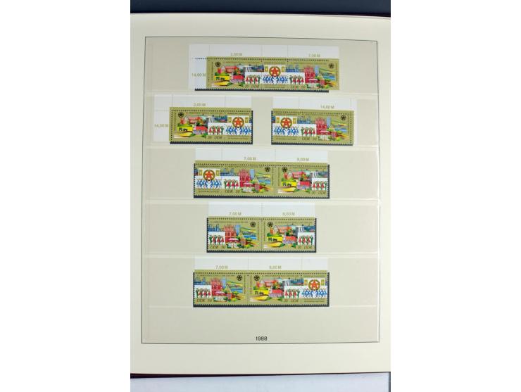 1953/90, überkomplette postfrische Zusammendruck-Sammlung, dabei auch aus Blocks und Kleinbogen ab Marx gezähnt und geschnitt