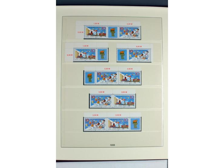 1953/90, überkomplette postfrische Zusammendruck-Sammlung, dabei auch aus Blocks und Kleinbogen ab Marx gezähnt und geschnitt