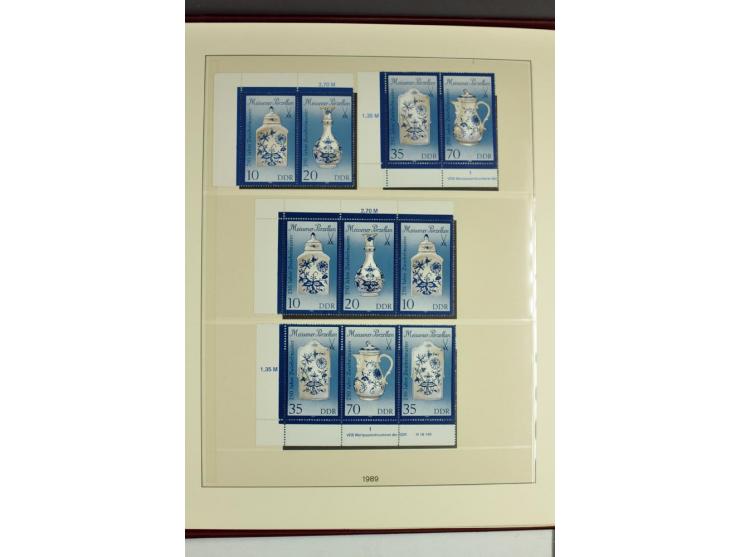 1953/90, überkomplette postfrische Zusammendruck-Sammlung, dabei auch aus Blocks und Kleinbogen ab Marx gezähnt und geschnitt