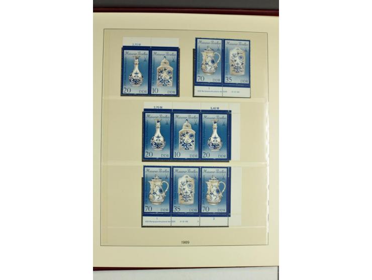1953/90, überkomplette postfrische Zusammendruck-Sammlung, dabei auch aus Blocks und Kleinbogen ab Marx gezähnt und geschnitt