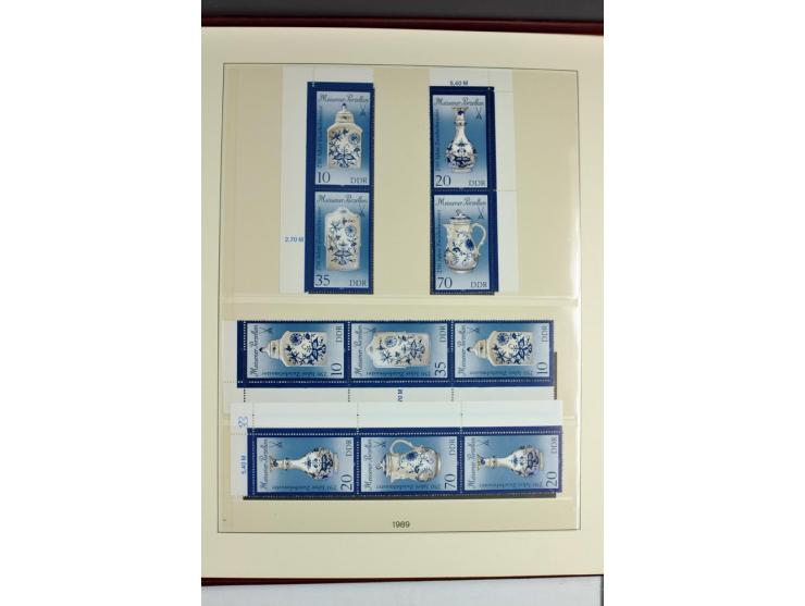 1953/90, überkomplette postfrische Zusammendruck-Sammlung, dabei auch aus Blocks und Kleinbogen ab Marx gezähnt und geschnitt