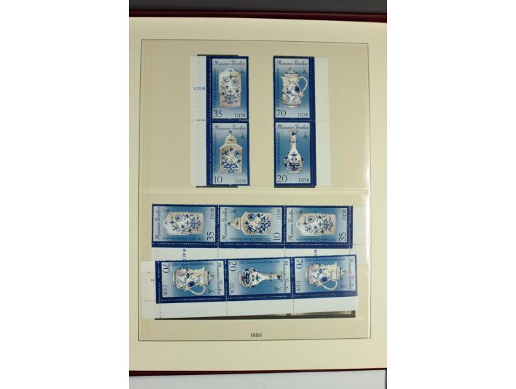 1953/90, überkomplette postfrische Zusammendruck-Sammlung, dabei auch aus Blocks und Kleinbogen ab Marx gezähnt und geschnitt