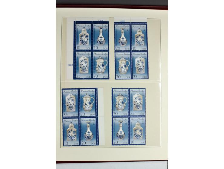 1953/90, überkomplette postfrische Zusammendruck-Sammlung, dabei auch aus Blocks und Kleinbogen ab Marx gezähnt und geschnitt