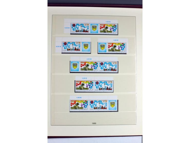 1953/90, überkomplette postfrische Zusammendruck-Sammlung, dabei auch aus Blocks und Kleinbogen ab Marx gezähnt und geschnitt