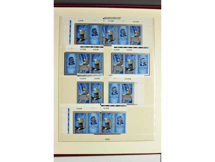 1953/90, überkomplette postfrische Zusammendruck-Sammlung, dabei auch aus Blocks und Kleinbogen ab Marx gezähnt und geschnitt