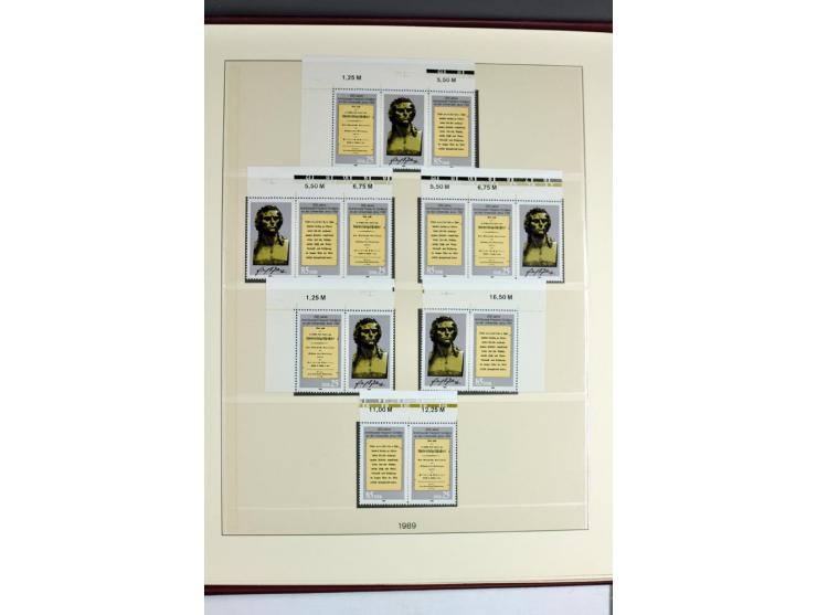 1953/90, überkomplette postfrische Zusammendruck-Sammlung, dabei auch aus Blocks und Kleinbogen ab Marx gezähnt und geschnitt