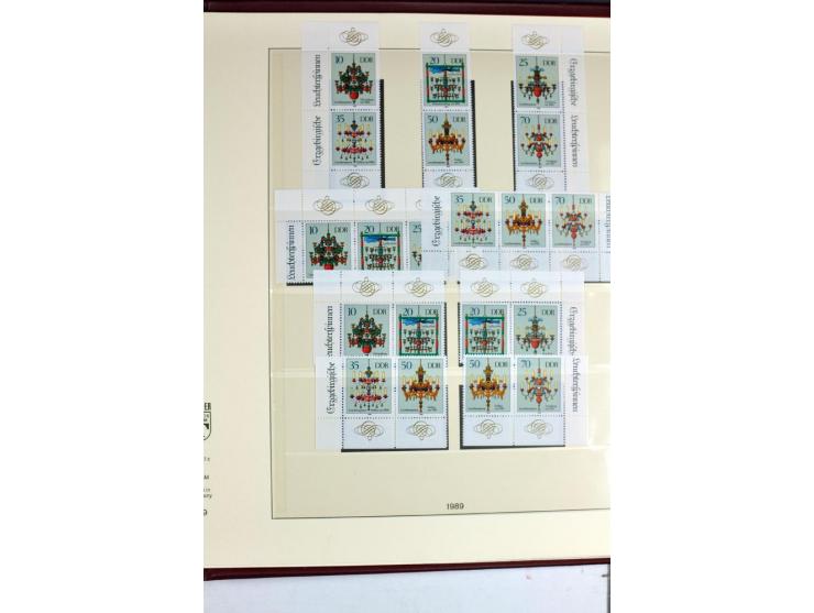 1953/90, überkomplette postfrische Zusammendruck-Sammlung, dabei auch aus Blocks und Kleinbogen ab Marx gezähnt und geschnitt